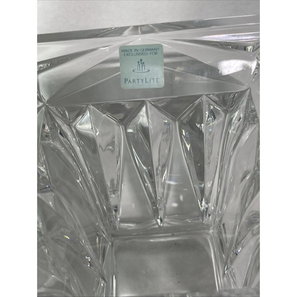 Party Lite~ Quad Prism Small Pedestal 5" Candle Holder 24% Lead Crystal - Picture 5 of 7